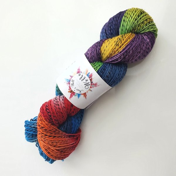 Sockenwolle Art-Pro handgefärbt 7 Farben Regenbogen Multicolor