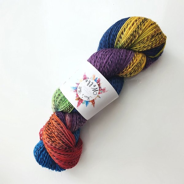 Sockenwolle Art-Pro handgefärbt 7 Farben Regenbogen Multicolor